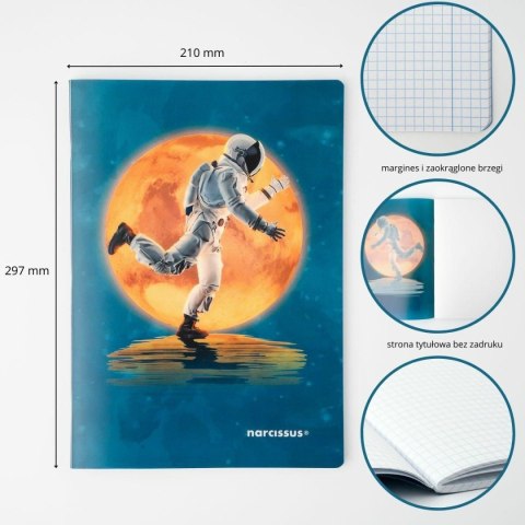 Zeszyt COSMO PP A4 60k. 75g krata Narcissus