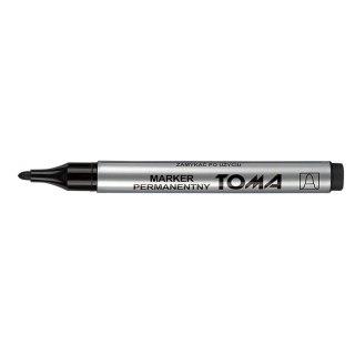 Marker permanentny wkład czarny 1,5mm okrągła końcówka Toma (TO-090 3 2)
