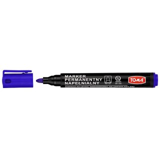 Marker permanentny wkład niebieski 1,0-5,0mm okrągła końcówka Toma