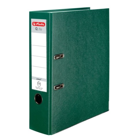 Segregator dźwigniowy Herlitz Q. file Standard A4 zielony 80mm (0011167434)