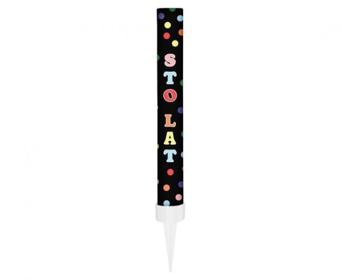 Fontanna tortowa Sto Lat 12 cm/ 1 szt., czarne Godan (KZ-FTZ1/5)