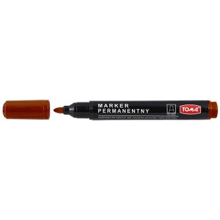 Marker permanentny wkład brązowy okrągła końcówka Toma