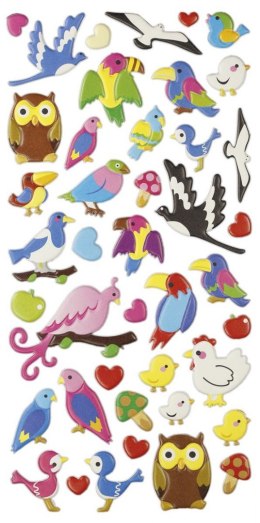 Naklejka (nalepka) Titanum Craft-Fun Series wypukłe ptaki, serca (5058)