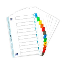 Przekładka numeryczna Oxford Mylar A4 mix kolorów 170g 12k 1-12 210mm x 297mm (100204616)
