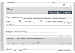 Druk offsetowy Michalczyk i Prokop Wniosek o urlop A6 40k. (515-5)