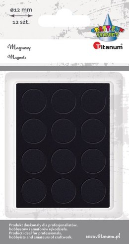 Magnes Titanum Craft-Fun Series krążki samoprzylepne - czarne śr. 12mm (23201)