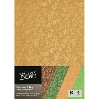 Papier ozdobny (wizytówkowy) Siła Zieleni A4 mix 200g Galeria Papieru (208920)