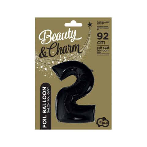 Balon foliowy cyfra 2 CZARNA 45cal Godan (FG-C85CZ2)