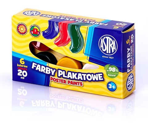 Farby plakatowe kolor: mix 20ml 6 kolor. Astra (301109001)