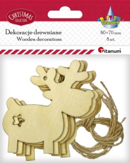 Ozdoba drewniana Titanum Craft-Fun Series zawieszki renifery (5903714533725)