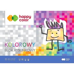 Blok rysunkowy Happy Color A3 kolorowy 80g 15k 297mm x 420mm (HA37083040-09)