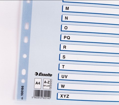Przekładka alfabetyczna Mylar kartonowe A4 mix kolorów 160g 20k A-Z Esselte (100166)