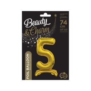 Balon gumowy Beauty&Charm cyfra stojąca złota złota 850mm Godan (BC-ASZ5)