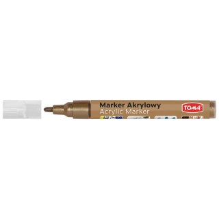 Marker specjalistyczny akrylowy-brązowy wkład brązowy 2,5mm okrągła końcówka Toma (TO-402)