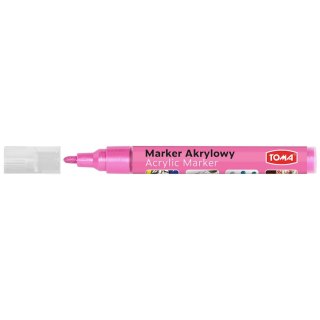 Marker specjalistyczny akrylowy-różowy wkład różany 2,5mm okrągła końcówka Toma (TO-402)