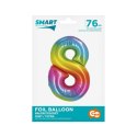 Balon foliowy Godan Smart cyfra 8 tęcza 76cm (CH-STC8)