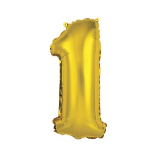 Balon foliowy cyfra 1 złoty 35 cm Godan (FG-C35Z1)