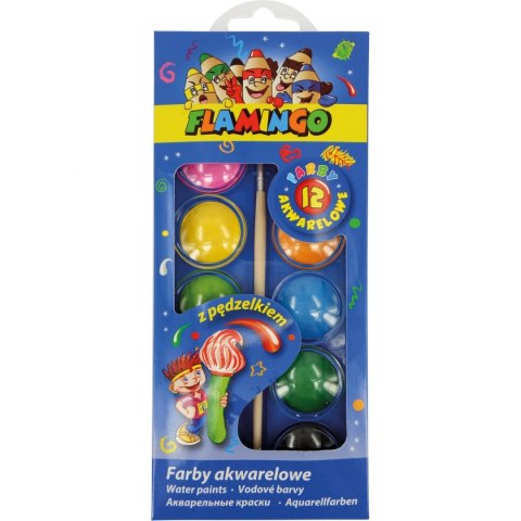 Farby akwarelowe 12 kolor. Flamingo (FA12)