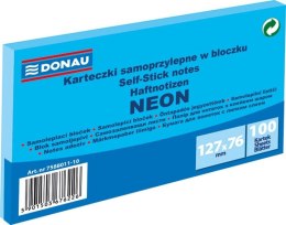 Notes samoprzylepny Donau Neon niebieski 100k 127mm x 76mm (7588011-10)