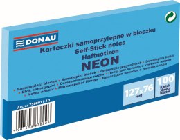 Notes samoprzylepny Donau Neon niebieski 100k 127mm x 76mm (7588011-10)