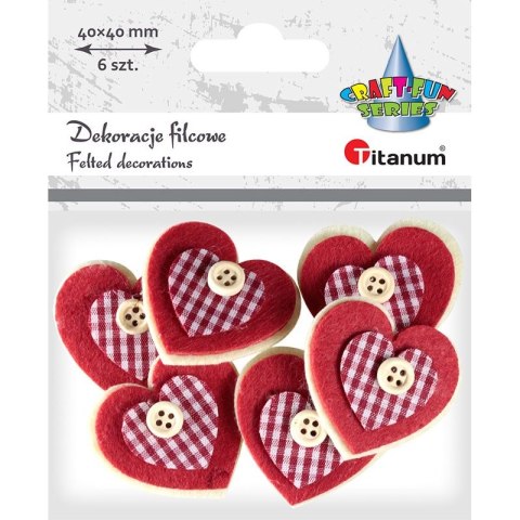 Ozdoba filcowa Craft-Fun Series serca 3D Titanum (EA415)