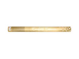 Tuba strzelająca Partydeco metalizowanymi sercami w kolorze złotym 60 cm (TUKHR60-019ME)