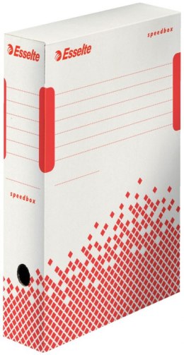 Pudło archiwizacyjne Esselte Speedbox - biało-czerwony 80mm x 250mm x 350mm (623985)