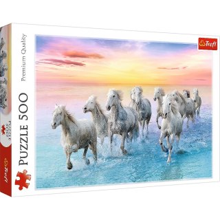 Puzzle białe konie w galopie 500 el. Trefl (37289)