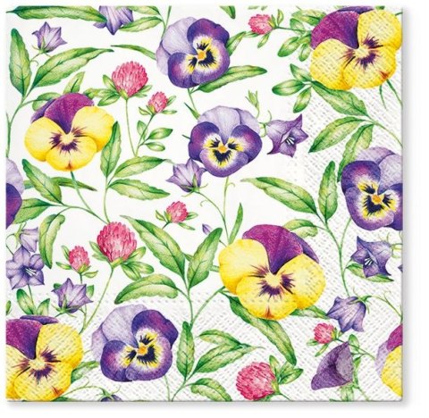 Serwetki Beautiful Pansies mix bibuła [mm:] 330x330 Paw (TL703100)