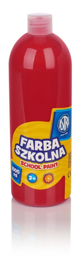 Farby plakatowe szkolne kolor: czerwony 1000ml 1 kolor. Astra