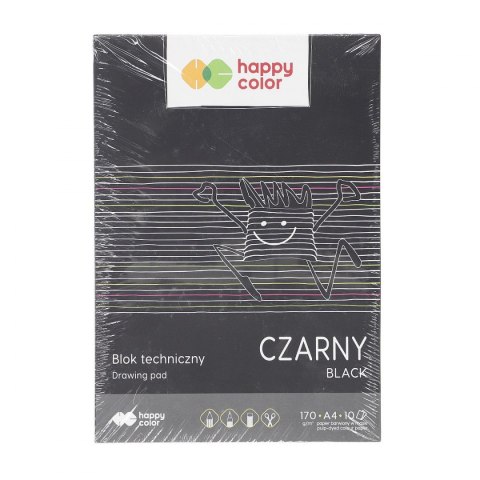 Blok techniczny Happy Color A4 czarny 170g 10k (HA 3717 2030-9)