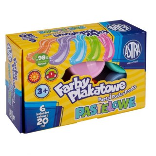 Farby plakatowe pastelowe kolor: mix 20ml 6 kolor. Astra (301121001)