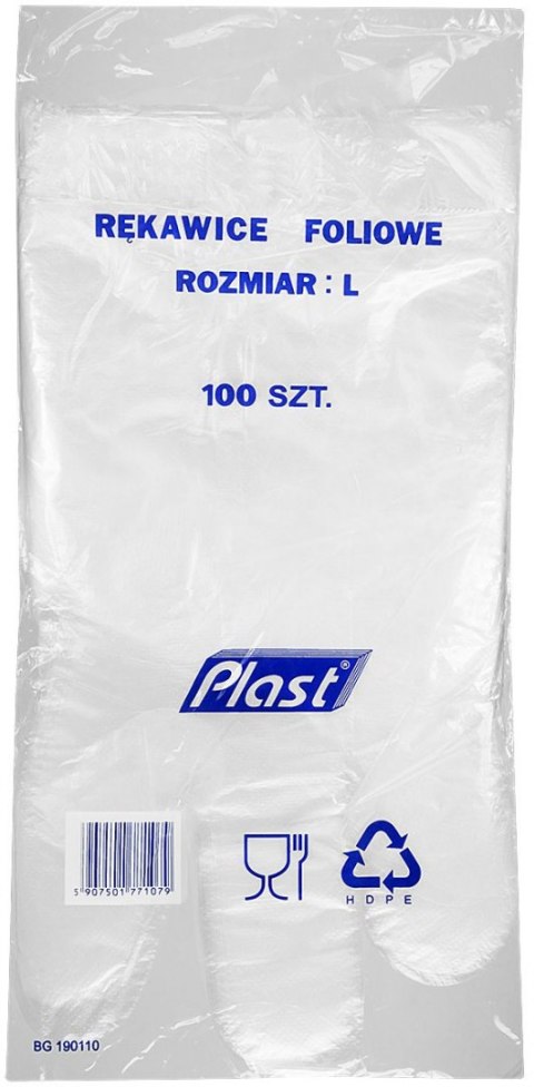 Rękawiczki jednorazowe L 100 szt Plast