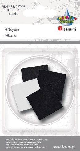 Magnes Titanum Craft-Fun Series kwadraty samoprzylepne - czarne 25,4mm x 25,4mm