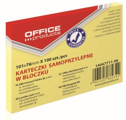 Notes samoprzylepny Office Products żółty jasny 100k 101mm x 76mm (14047711-06)