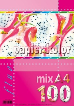 Papier kolorowy Kreska fluo A4 - mix 80g