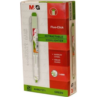 Zakreślacz Fluo-Click automatyczny wkład zielony 1,0-4,0mm M&G (AHM27371)