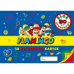 Blok rysunkowy Flamingo kolorowy A4 20 kartek 80g/m?