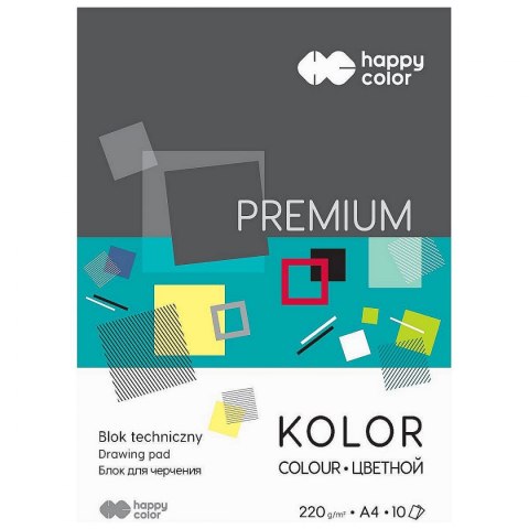 Blok techniczny Happy Color Premium A4 kolorowy 220g 10k 210mm x 297mm