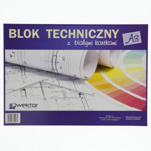 Blok techniczny Indeks A3 biały 160g 10k