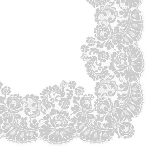 Serwetki Paw Lacy frame silver - biały 330mm x 330mm (TL702608)