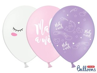 Balon gumowy gumowy jednorożec z nadrukiem,mix kolorów 30 cm/6 sztuk mix 300mm Partydeco (SB14P-204-000-6)