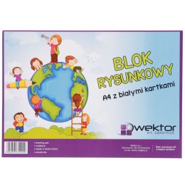 Blok rysunkowy Wektor A4 biały 80g 20k 210mm x 297mm