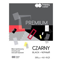 Blok techniczny Happy Color Premium A3 czarny 220g 10k 297mm x 420mm (HA 3722 3040-9)