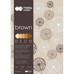 Zeszyt papierów kolorowych Happy Color Deco Brown A4 170g 20k 210mm x 297mm (HA 3717 2030-072)