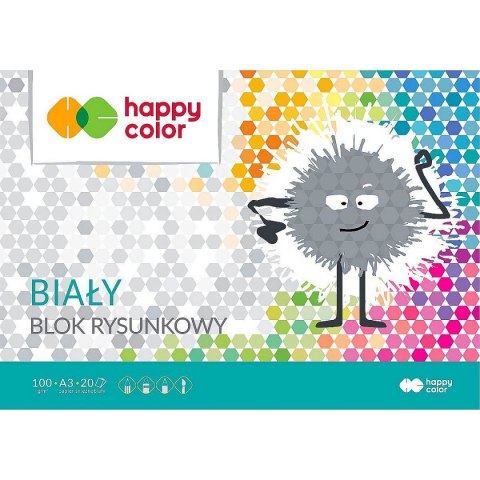 Blok rysunkowy Happy Color A3 biały 100g 20k 297mm x 420mm (3710 3040-0)