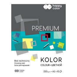 Blok techniczny Happy Color Premium kolorowy A3 mix 220g 10k 297mm x 420mm (HA 3722 3040-09)