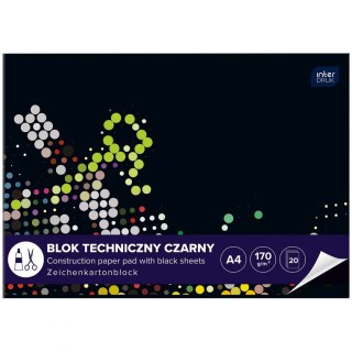 Blok techniczny A4 czarna 170g 10k Interdruk (ABLTA4C)