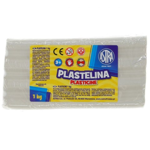 Plastelina 1 kol. biała 1000g Astra