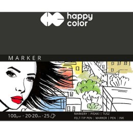 Blok artystyczny Happy Color do markerów 100g 25k 200mm x 200mm (HA 3710 2020-A25)
